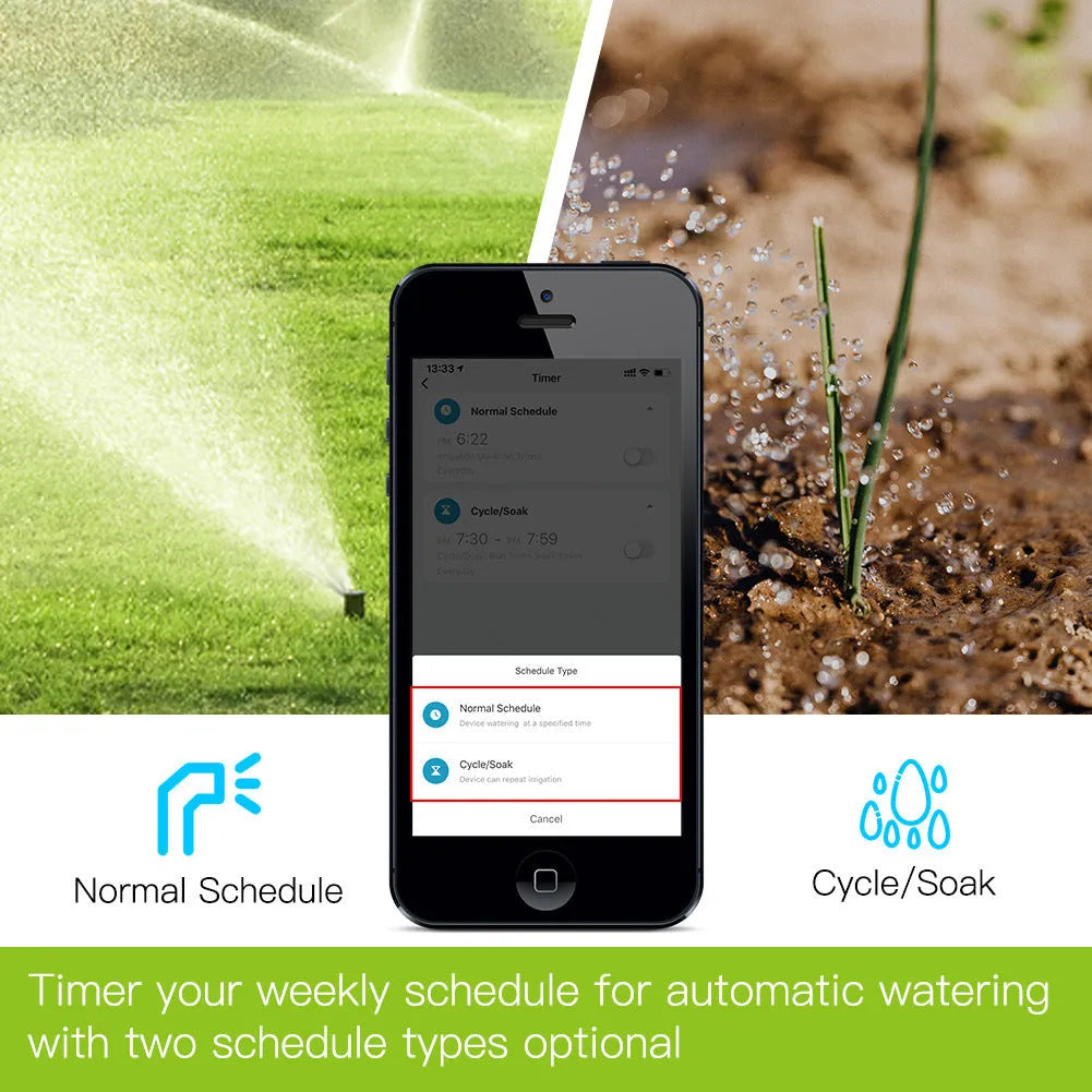 Bluetooth smart garden sprinkler timer with app control and reinforced nylon connectors