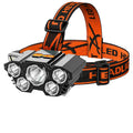 Super bright 10W LED miner's headlamp with adjustable headband and USB charging cable