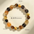 Yellow artificial crystal tower beads bracelet with 10mm size and manual stringing