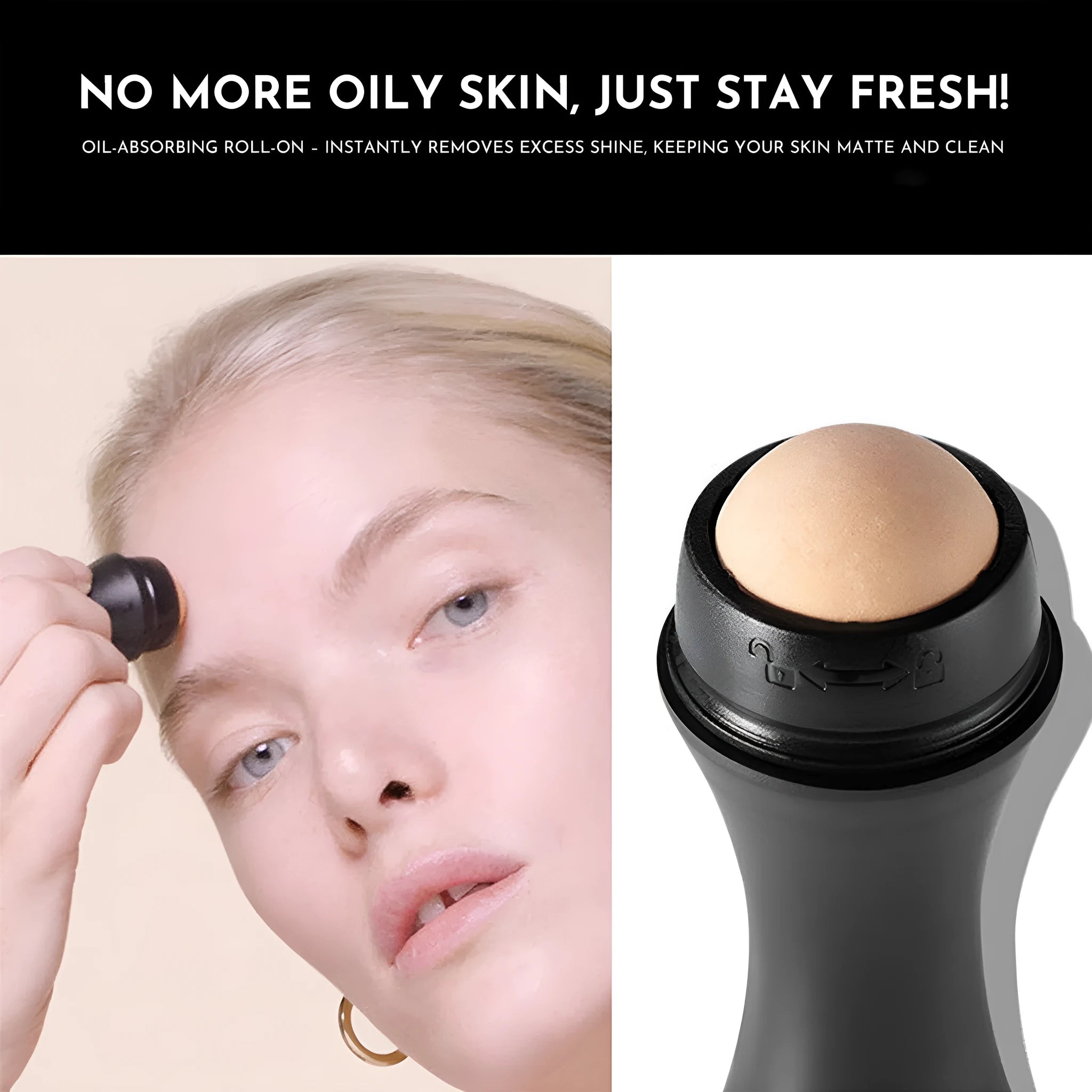 Volcanic stone facial roller for oil control in black, green, pink and white colour options.