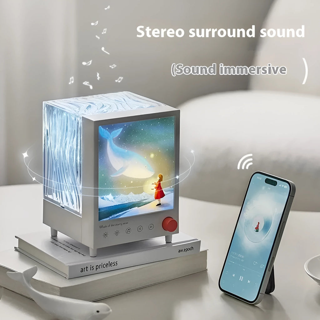 Aurora Treasure Box atmosphere projection lamp showing Star Sea Whale light projection and compact design