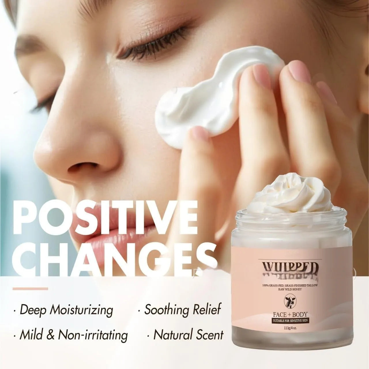 113g facial butter cream jar for dryness relief and moisturising
