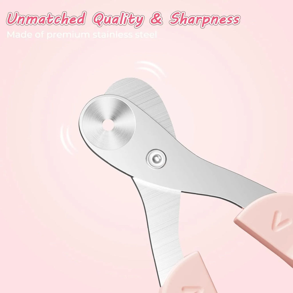 Blue pet nail clipper with positioning hole guide and non-slip handle