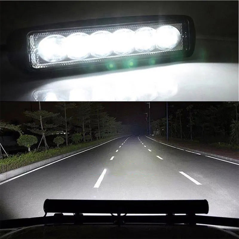 Black die-cast aluminium auxiliary LED car light with bracket for 12V-24V vehicles