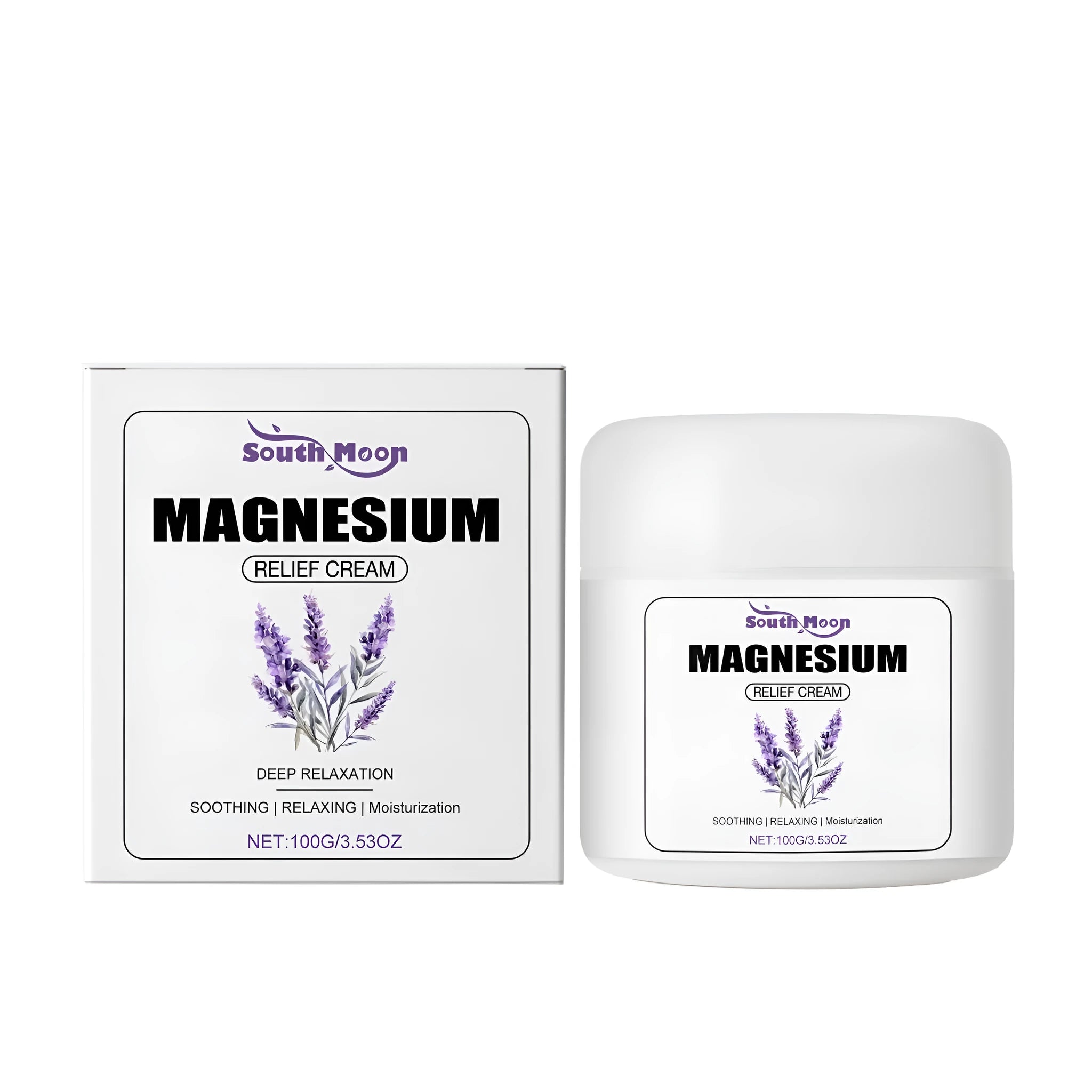 100g jar of lavender soothing magnesium cream with magnesium chloride and olive oil