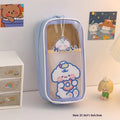 Transparent PVC pencil case with South Korea style cartoon design and large capacity for stationery