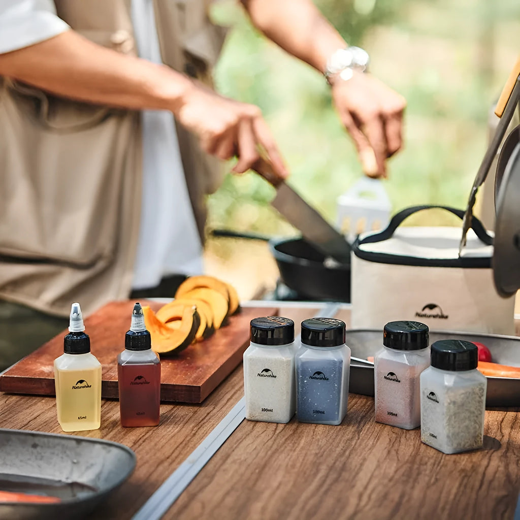 Naturehike portable seasoning bottle six-piece set with modern simplicity design for outdoor cooking