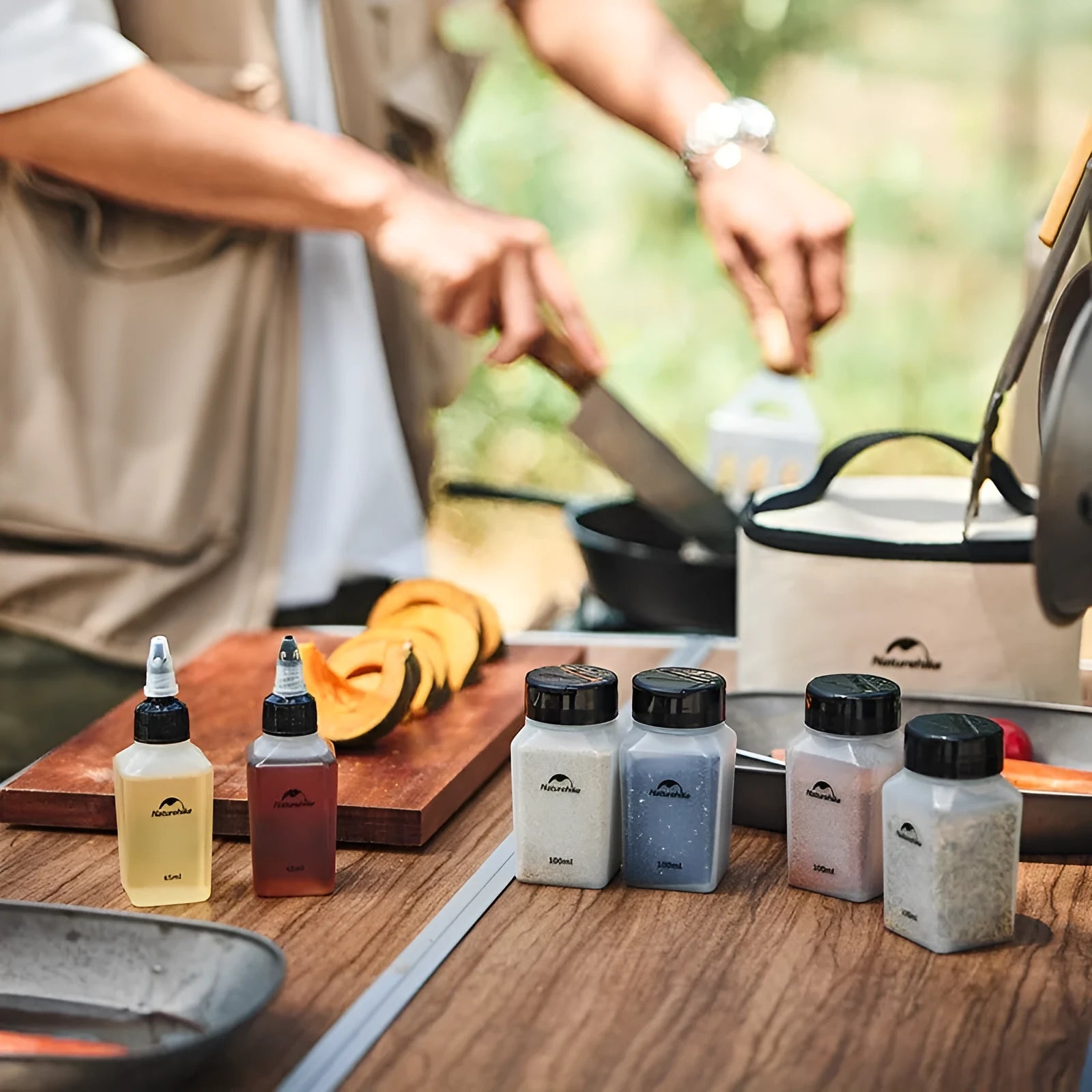 Naturehike portable seasoning bottle six-piece set with modern simplicity design for outdoor cooking