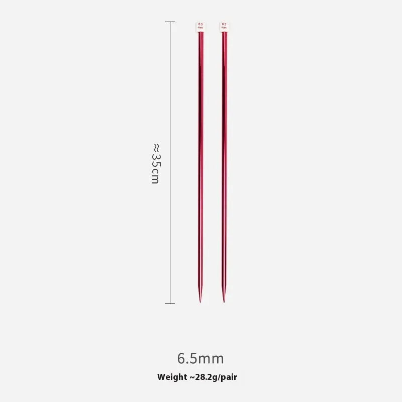 Set of crochet hooks in various sizes from 2.0mm to 10.0mm, each with a protective cap on a lengthened handle.