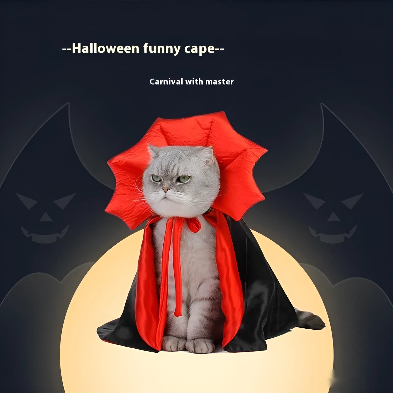 Black and red Halloween pet clothing for cats and dogs made from polyester fabric