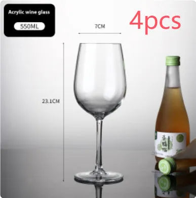 Acrylic wine glass in modern simple style with 300ml or 550ml capacity options
