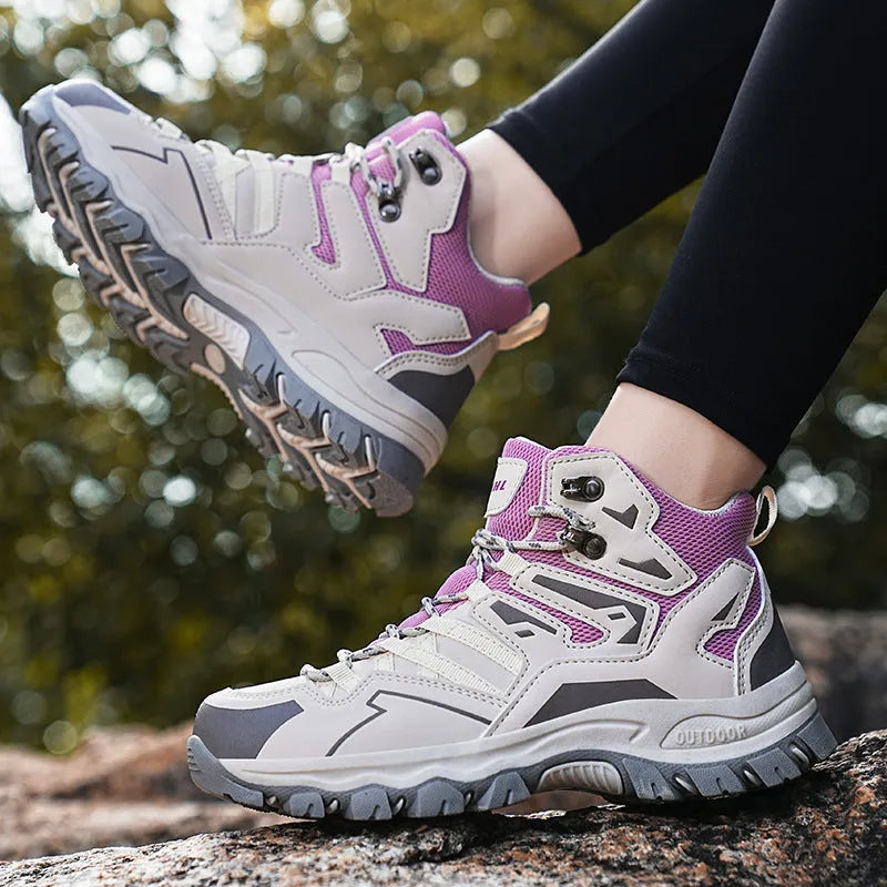 Low-top hiking sneakers in flannel with rubber sole, shown in multiple colours
