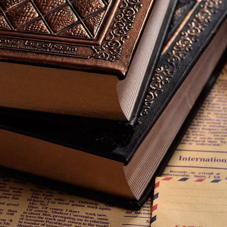 Embossed faux leather A5 notepad with three-dimensional pattern and super thick paper