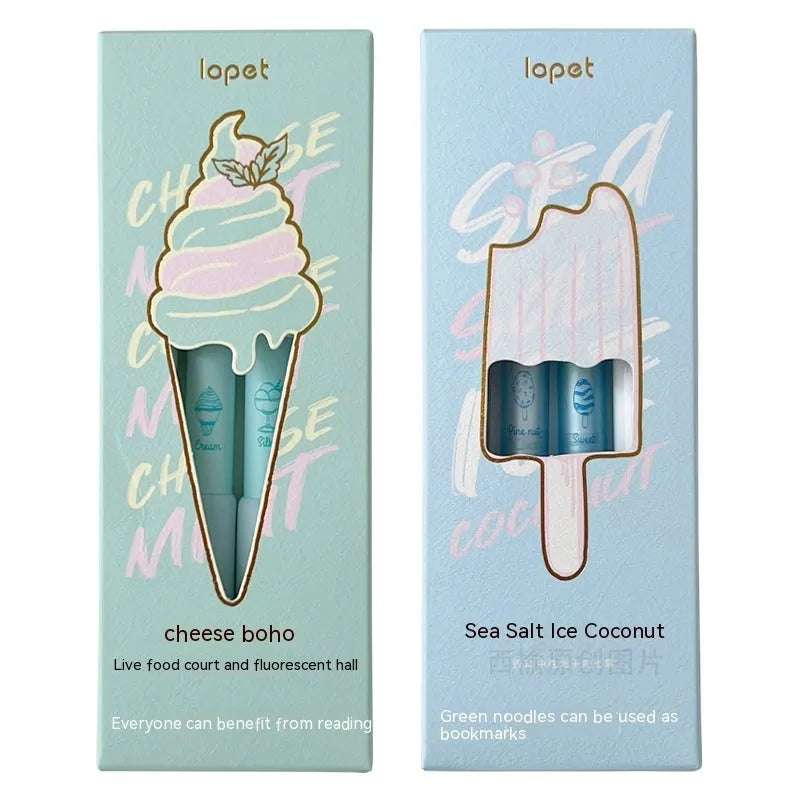 Ice cream sponge press design double-headed fluorescent pens for student calligraphy practice