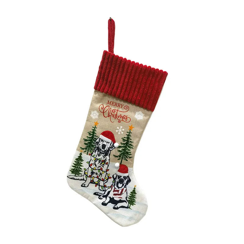 Cloth Christmas tree pendant ornament measuring 46cm by 28cm in pastoral and American styles