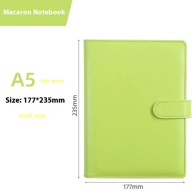 A5 PU leather notebook shell with zipper closure in solid colour options
