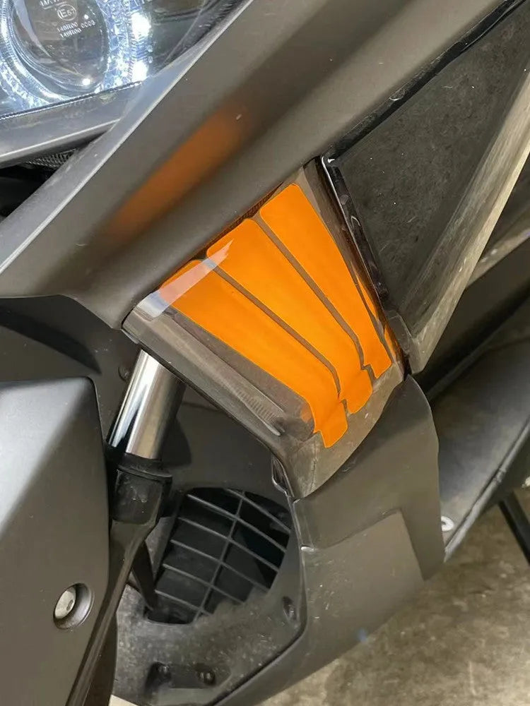 Yellow LED cornering lamp pair for Tianying TS150 motorcycle turn signal retrofit.