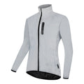 Silver waterproof polyester long sleeved top with windproof function on mannequin