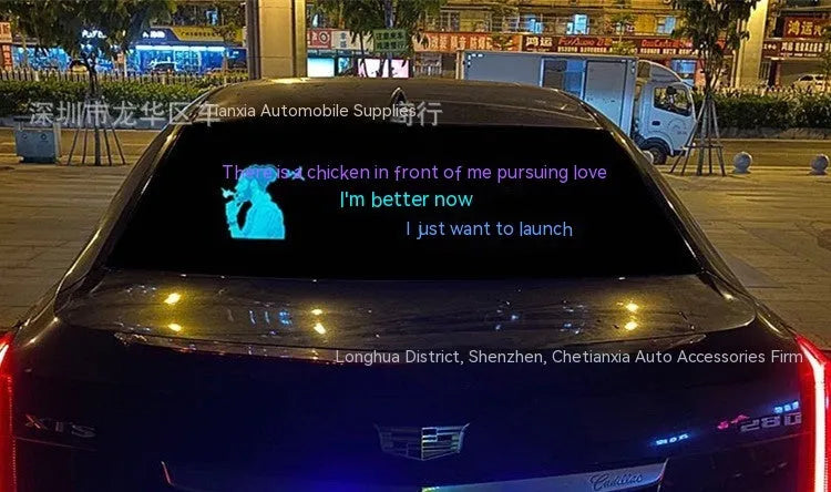 Car music voice control rhythm lamp with electroluminescent panel showing themed light pattern