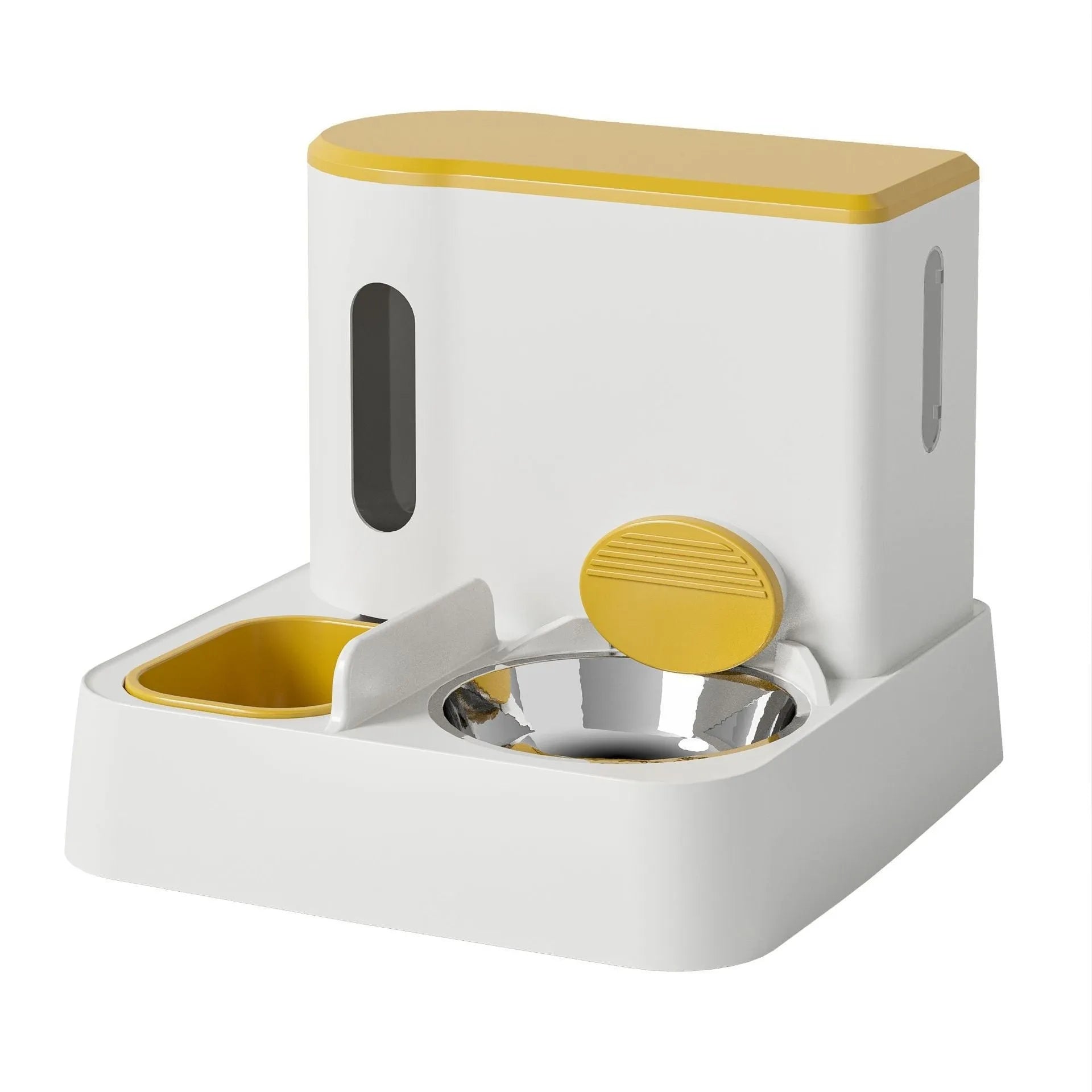 Cat automatic pet feeder water dispenser with integrated double bowl system