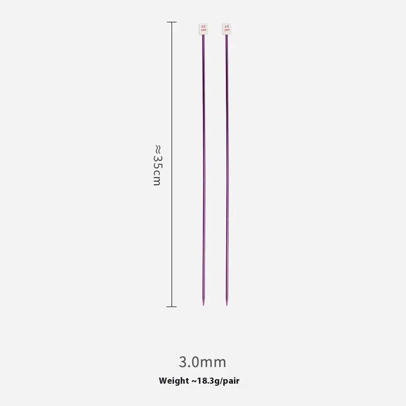 Set of crochet hooks in various sizes from 2.0mm to 10.0mm, each with a protective cap on a lengthened handle.