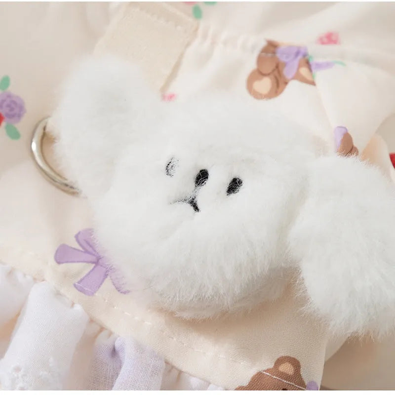 Cat clothes bear two-legged cotton-padded fleece lined pet clothing for small dogs and kittens autumn winter warm outfit pink