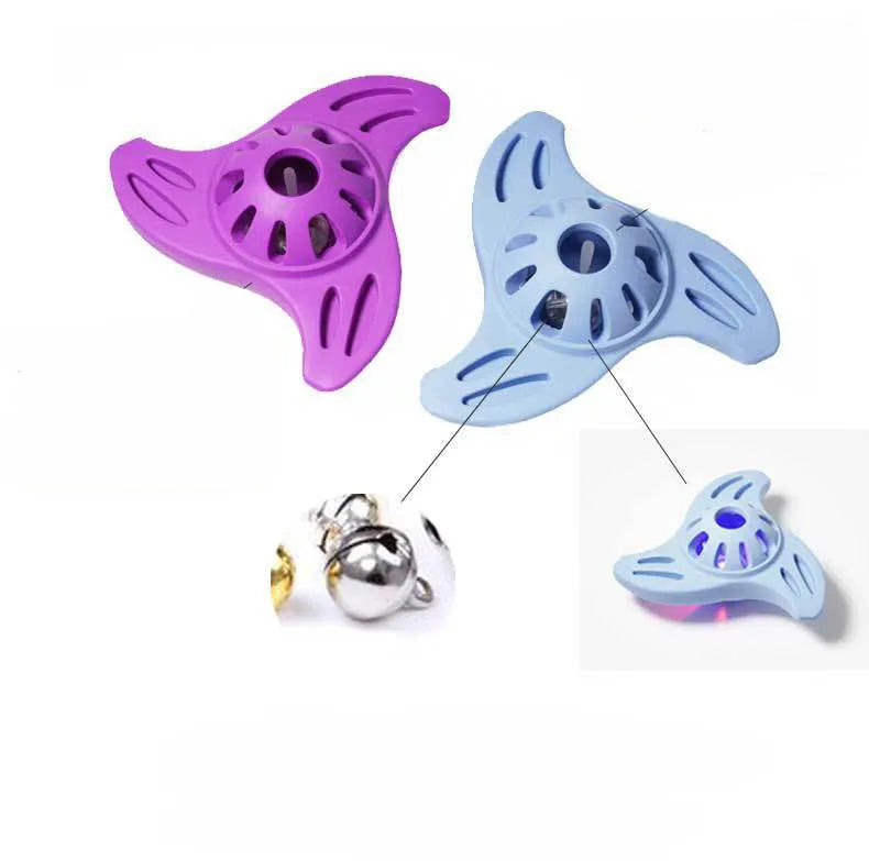 Blue or purple bite-resistant boomerang dog chew toy with molar edge texture for puppy teeth relief
