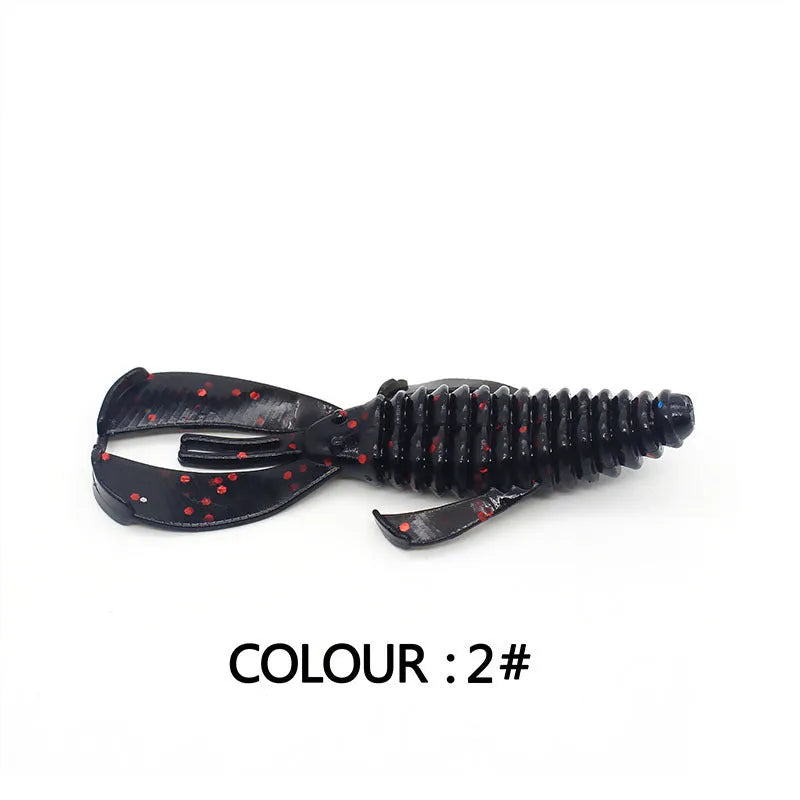 PVC fishing soft bait lure in various colours showing 8cm and 12cm size options