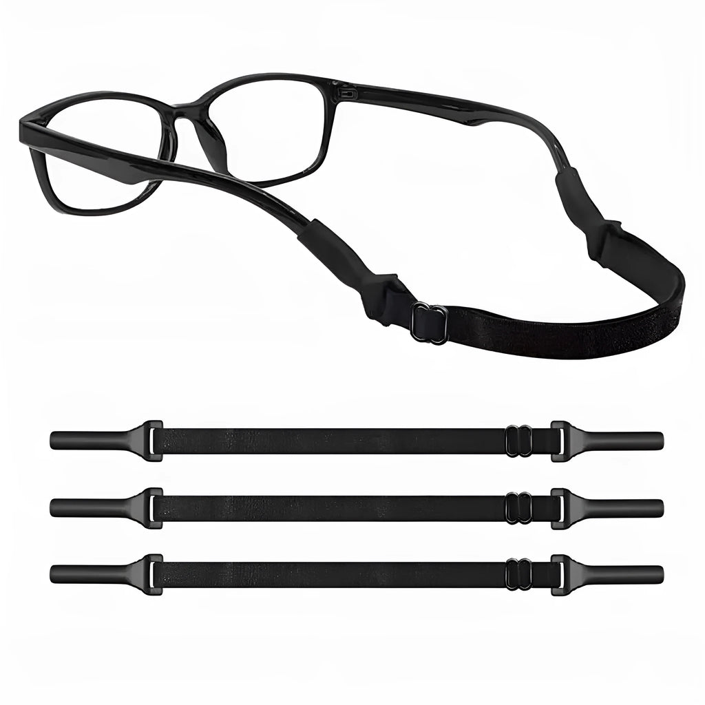 Black adjustable glasses cord with silicone anti-skid rope for adult and children eyewear retention