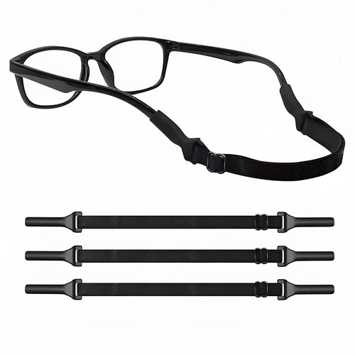 Black adjustable glasses cord with silicone anti-skid rope for adult and children eyewear retention