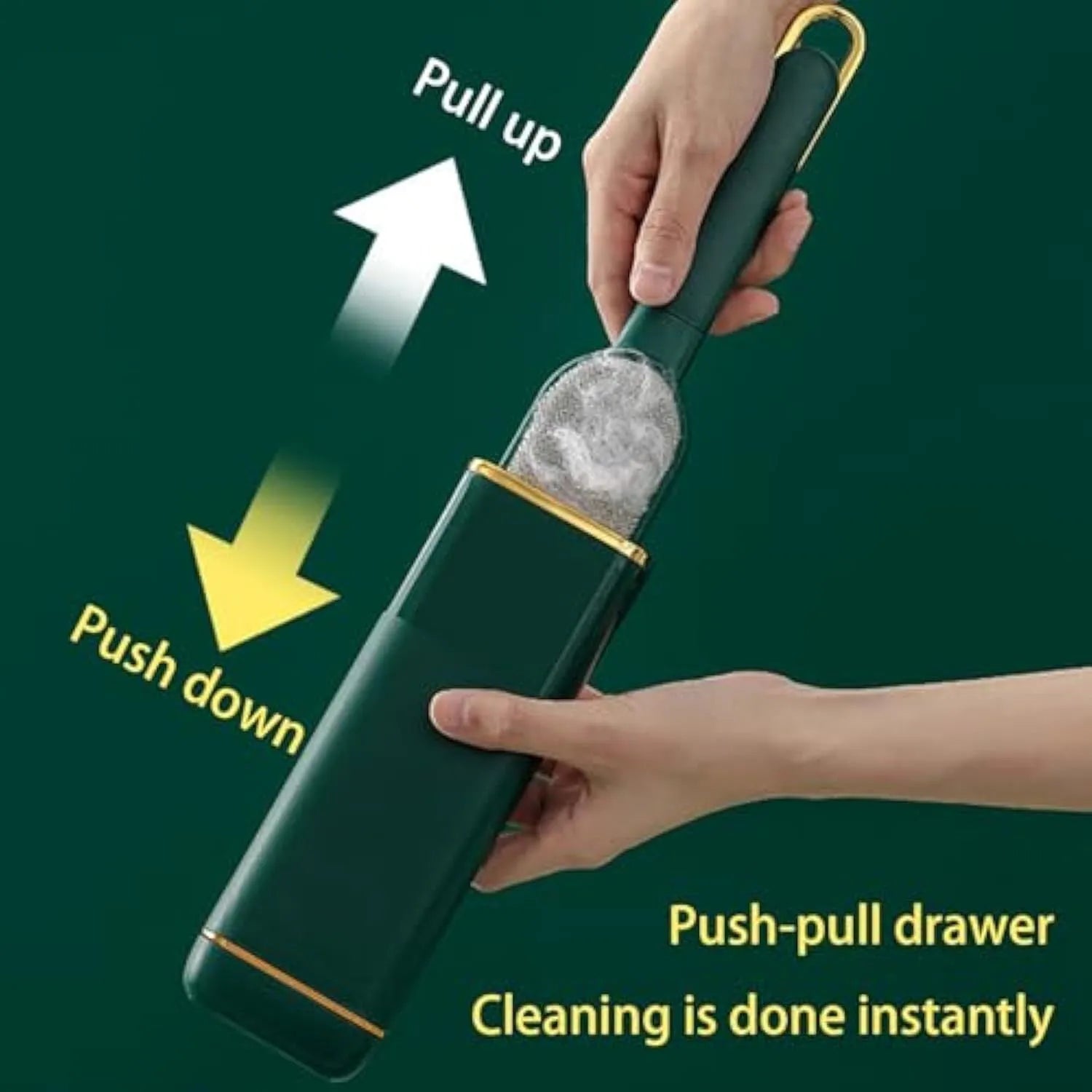 Double-sided self-cleaning pet hair removal brush in blue, green and white colour options
