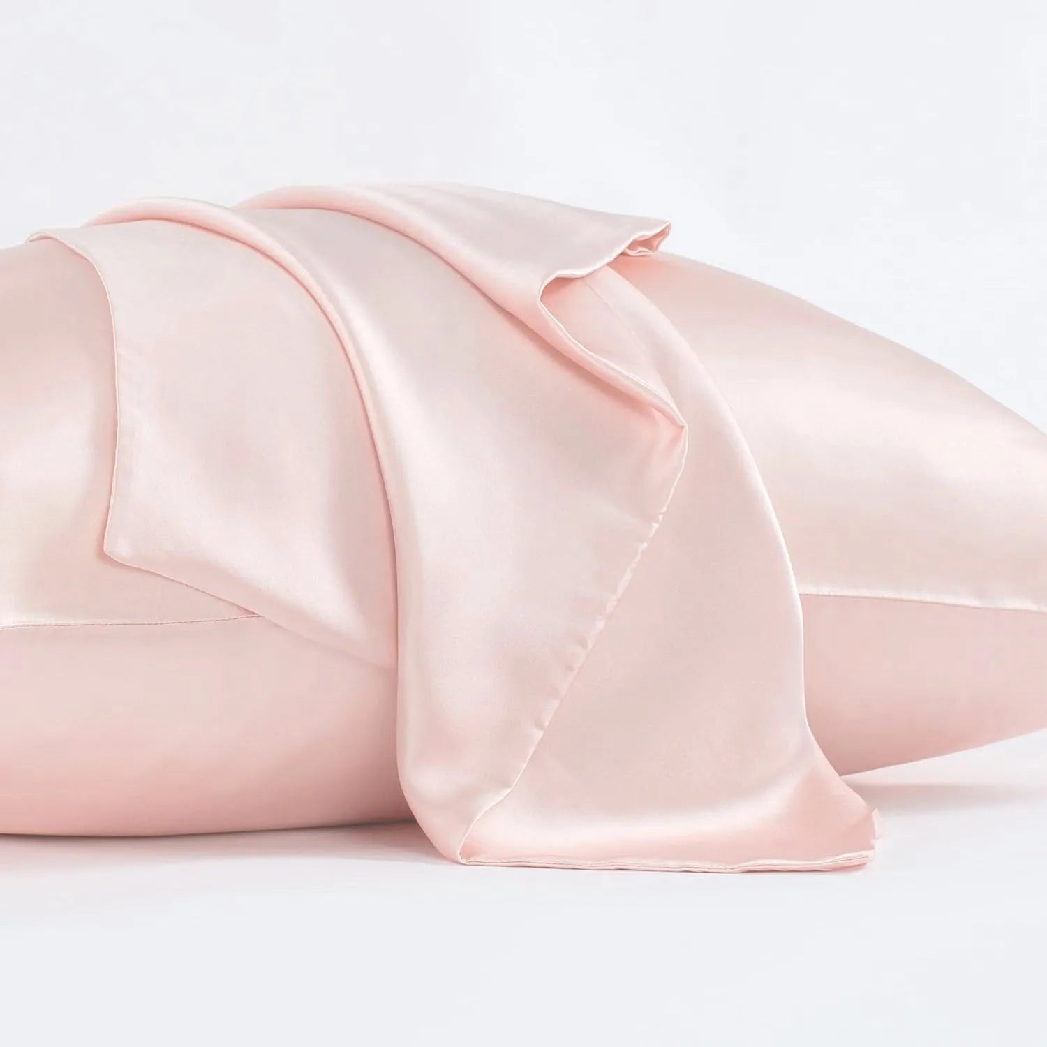 Silk pillowcase with envelope closure in solid colour showing mulberry silk fabric texture