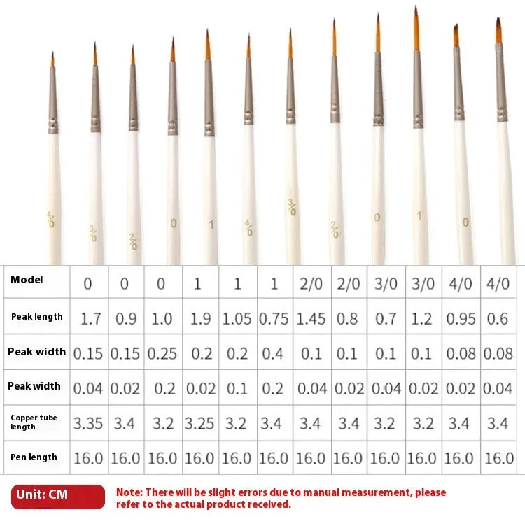Set of 12 Pearl White nylon wool Fluoresent art markers with wood pen holder for watercolour and acrylic painting