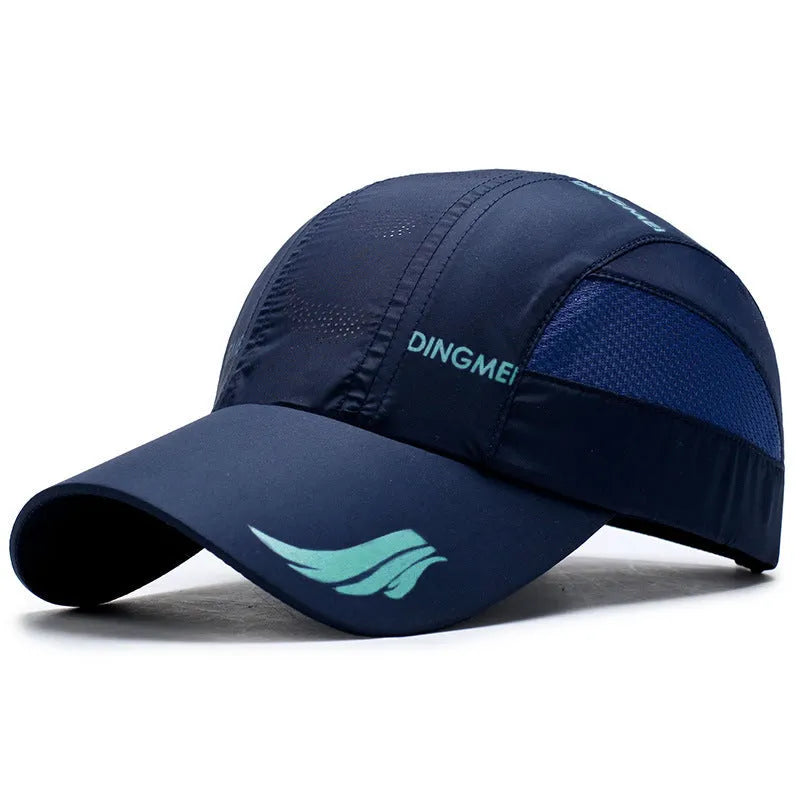 Outdoor sun hat with quick-drying fabric in dark blue, feature dome crown and wing style