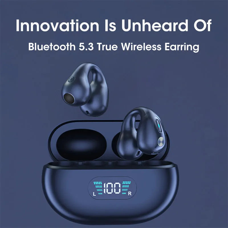 Bone conduction Bluetooth headset clip in ear clip design with noise reduction features