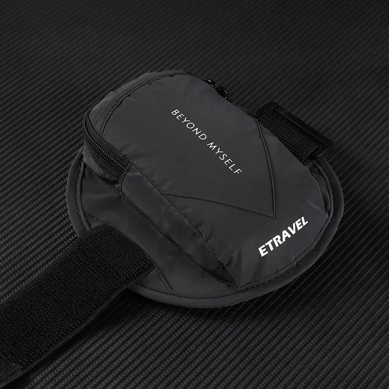 Reflective running arm bag with 7 inch capacity shown in three colour options