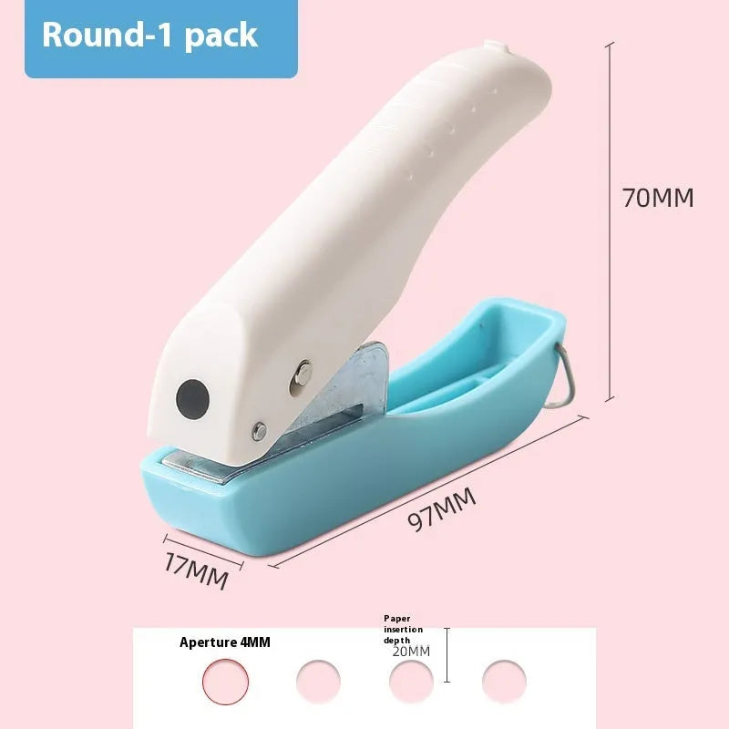 Small manual punching machine for creating Love, Round 4mm, Round 6mm, and Star embossed patterns