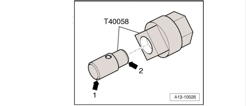 Aodi T40058 crankshaft rotating sleeve timing tool for engine service with directional rotation guidance