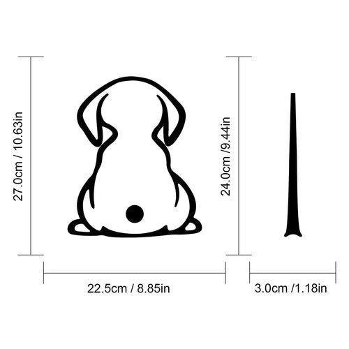 Cartoon cat wiper shadow car sticker in black colour applied to rear glass