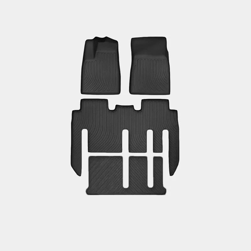 Tesla Model X waterproof TPE rubber floor mats and trunk liner set for vehicle interior protection