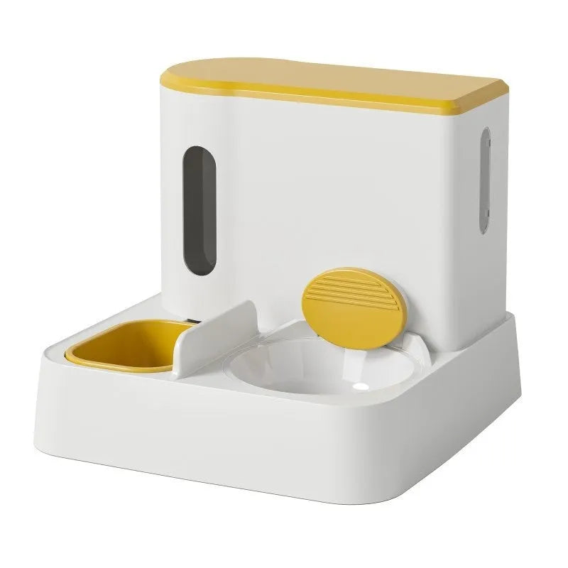Cat automatic pet feeder water dispenser with integrated double bowl system