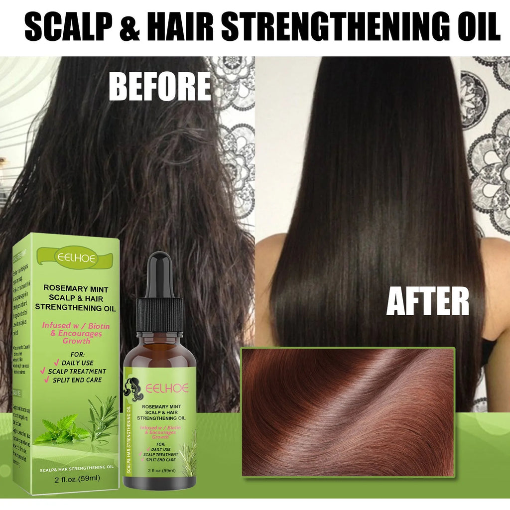 59ml bottle of Rosemary Mint Hair Growth Fluid with natural plant extracts for scalp care.