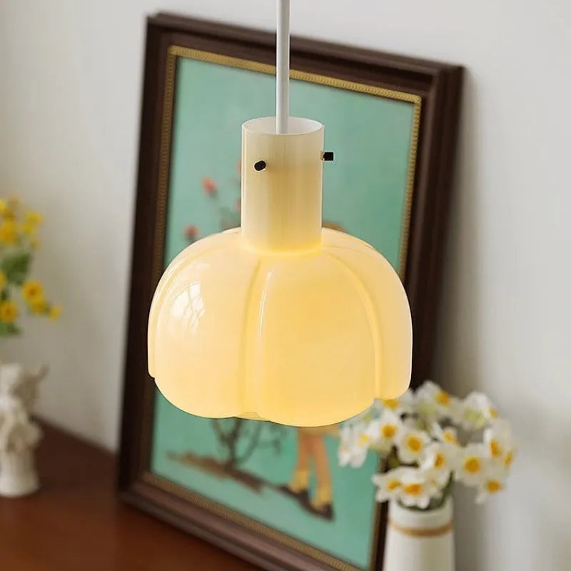 Medieval retro glass bud chandelier pendant light with six colour options for dining room or bedroom.