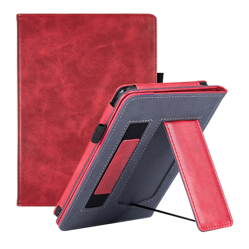 Kindle Paperwhite 5 calf leather case with wrist splint bracket in black