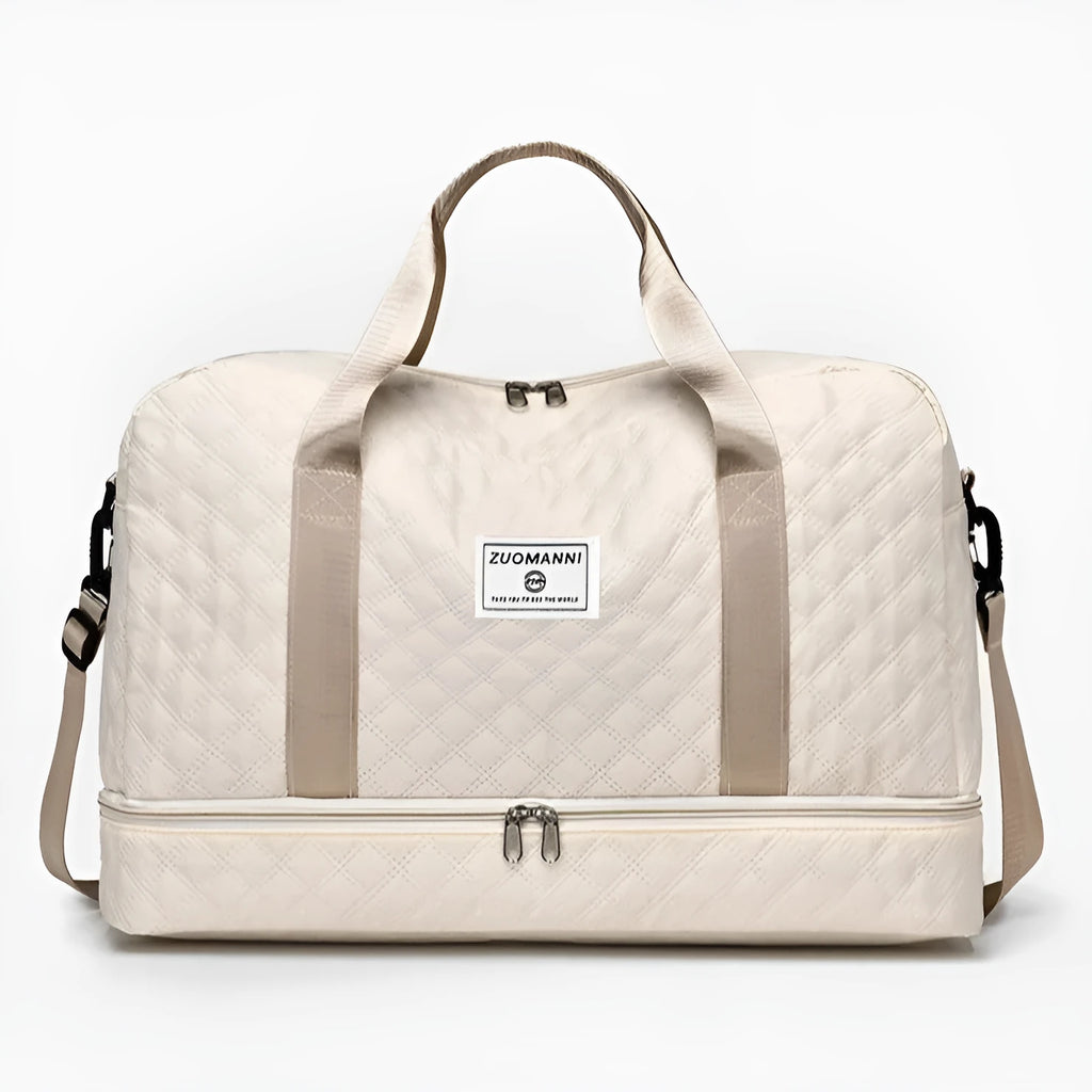 Oxford cloth portable large capacity travel bag in solid colour with 36-55L storage capacity
