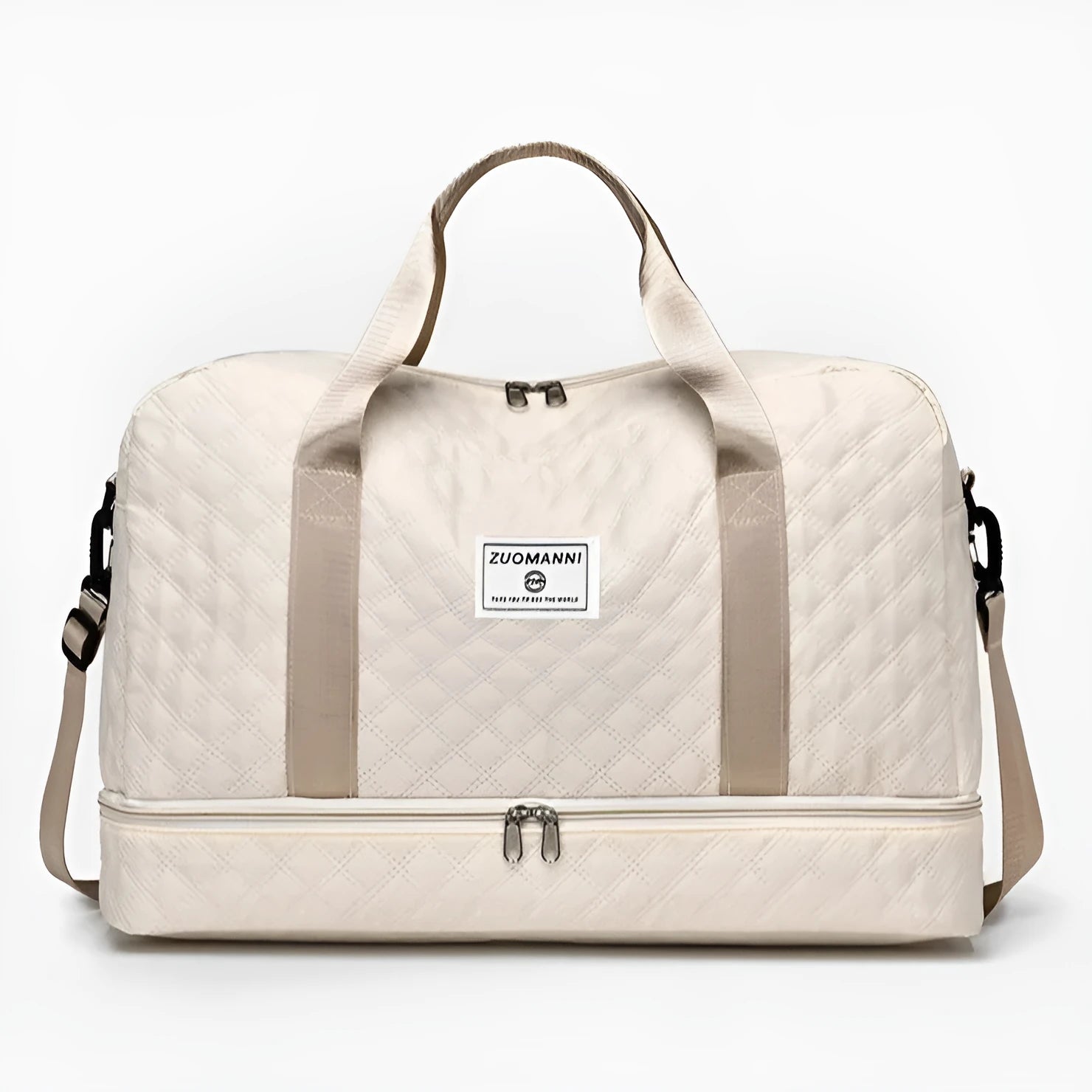 Oxford cloth portable large capacity travel bag in solid colour with 36-55L storage capacity