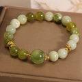 Xiuyan jade green women's bracelet with original mori-style design crafted from genuine jade stone