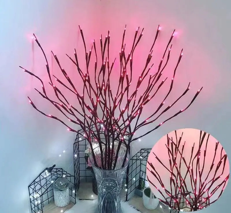 LED decorative tree light with branch design and multiple colour options in vase base