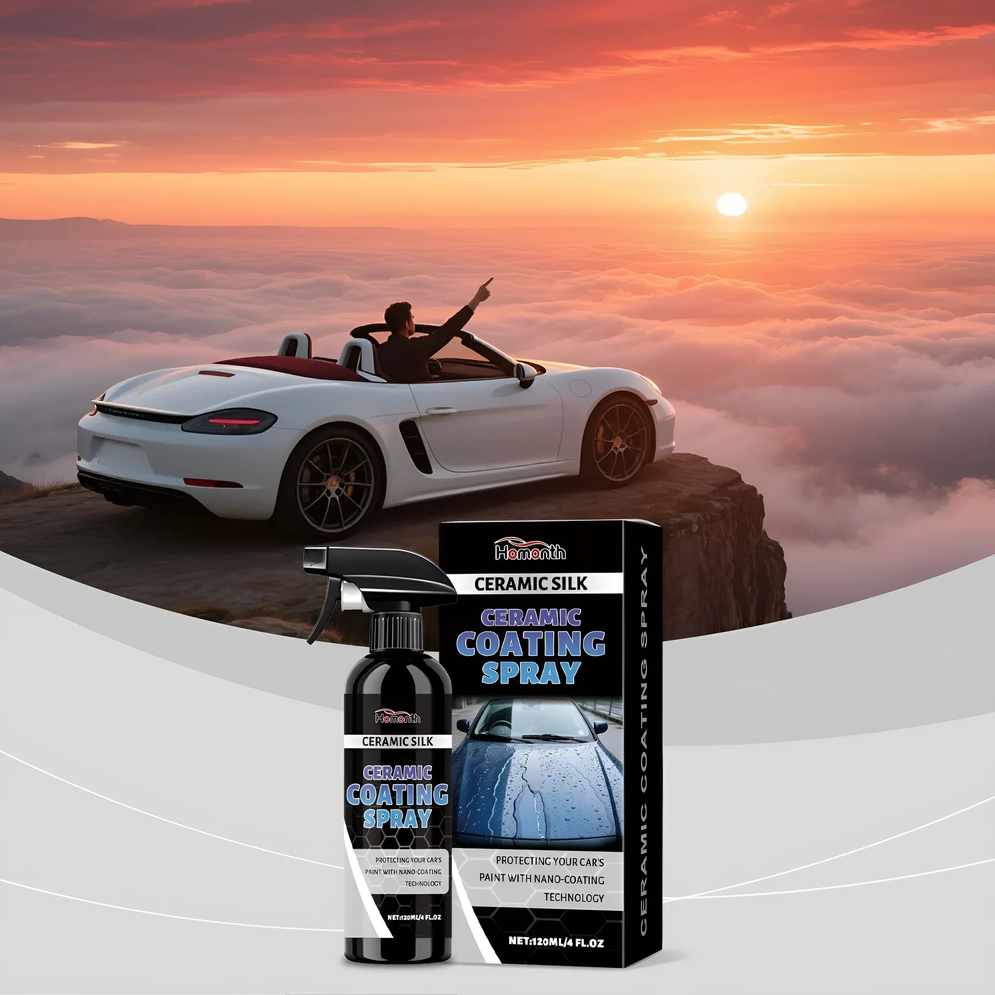 Ceramic coating spray 120ml protective agent for vehicle paint maintenance and renovation