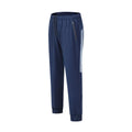Men's black polyester running trousers with mid waist and full-length sport styling